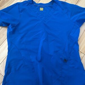 WonderWink Women's Modern Fit Blue Scrub Top and Joggers Set